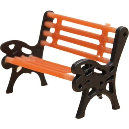 HOT SALE Mini Garden Ornament Miniature Park Bench Craft DIY House Decor Bench Model Yard & Garden Decor