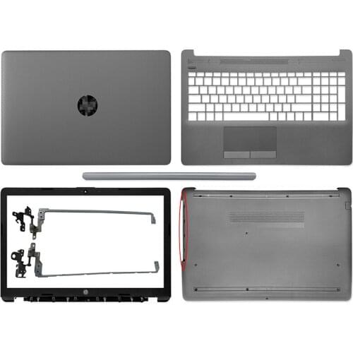 New Laptop LCD Back Cover/Front Bezel/Hinges/Palmrest/Bottom Case Top Back Case For HP 15-DA 15-DB 250 G7 255 G7 Gray Pitted
