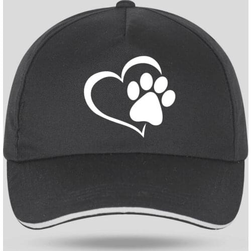 New Men Women Fashion Cute Dog Paw with Peach Heart Baseball Caps for Hip Hop Cotton Velcro Trucker Cap Bone Dad Hats