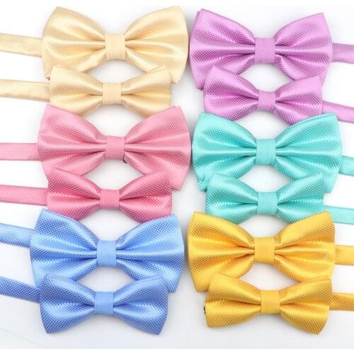 Solid Colorful Parent-Child Bowtie Set Classic Cute Family Butterfly Party Dinner Wedding Design Cute bow tie Accessory NO.16-34