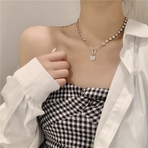 Huge Bud Ins Hot Sale Necklace Cubic Zirconia Chain Choker Sliver Color Retro Pendant Clavicle For Women Trendy Jewelry Gift