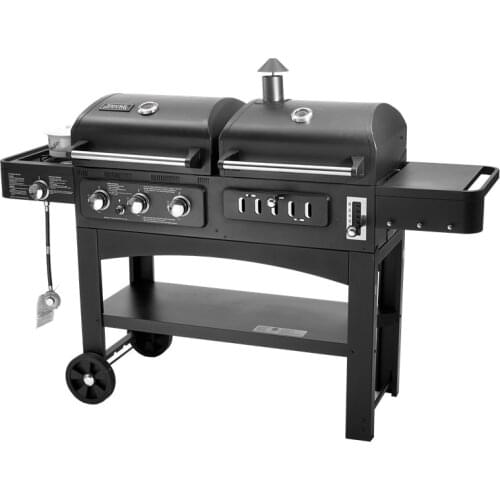 Outdoor charcoal gas barbecue dual purpose household large smokeless barbecue hotel villa courtyard BBQ