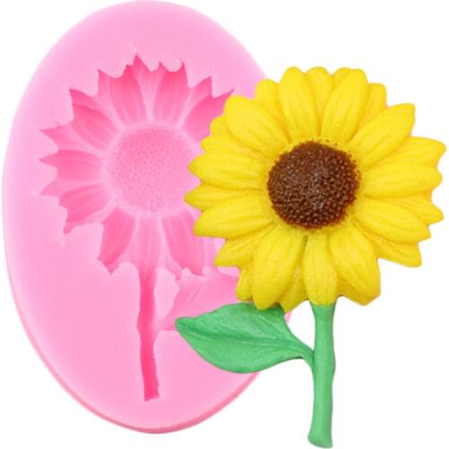 Sunflower Stamen Silicone Mold Flower Cupcake Topper Chocolate Making Mould Resin Clay Candy Molds Fondant Cake Decorating Tools