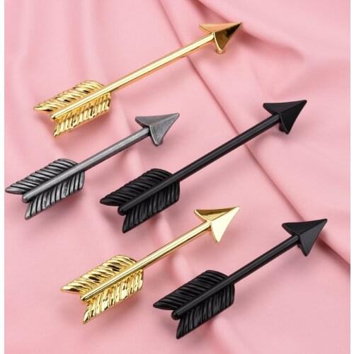 Cabinet Drawer Chest Five Golden Gate Handle Ancient Silver Bamboo Arrow Gold Black Zinc Alloy Creative Bow Feather Hand