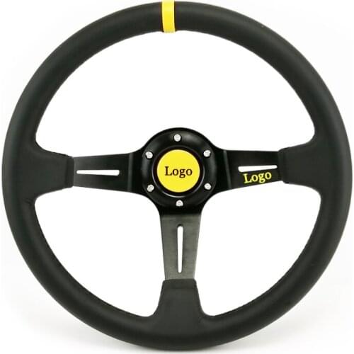 Spceddy MCX Real Leather Steering Wheel 14 inch Universal Sport Steering Wheel Racing Drift With Sabel*Logo ST20S0609135