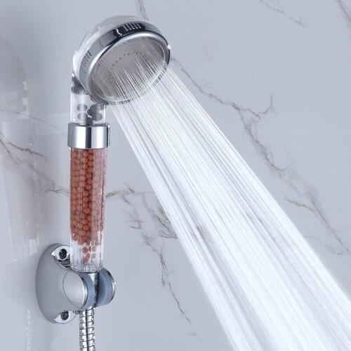 High Pressure Water Saving Shower Head Water Saving Ionic Shower Filter Filtration Stone Stream Shower Head Bathroom Tool