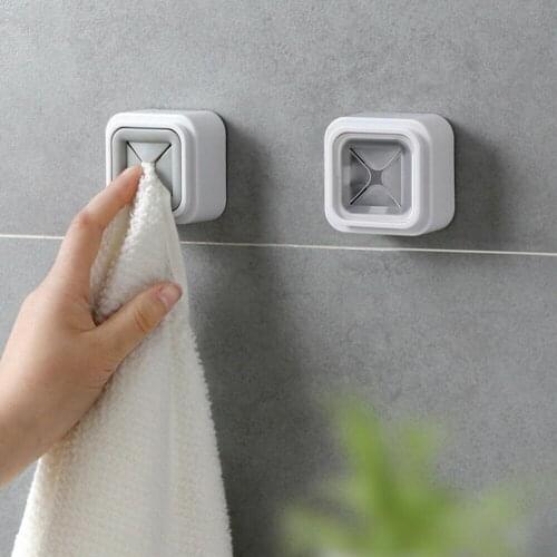 Self Adhesive Wall Mount Kitchen Bathroom Towel Shelf Storage Holder Hook Hanger