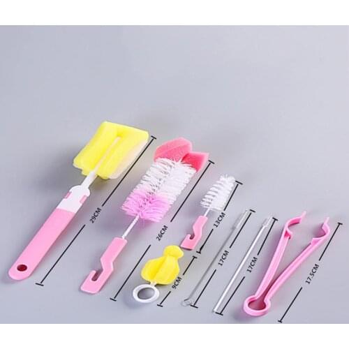 7Pcs/Set Newborn Baby Milk Bottle Cleaning Brushes Baby Feeding Drinking Straw Washing Tool Bottle Brushes Baby feeding supplies