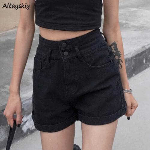 Shorts Women Denim Hot Girls Summer Casual Korean Style All-match Students Ins Trouser Distressed Solid Streetwear BF Female New