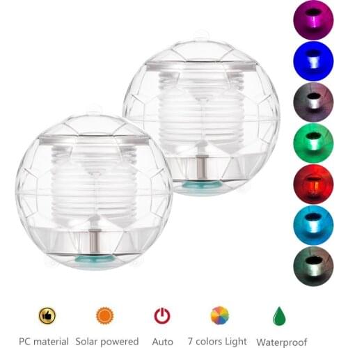 Solar Floating Pool Lights Waterproof Submersible Light Multi Color Changing LED Globe Night Lamp for Garden Swimming Pond Decor