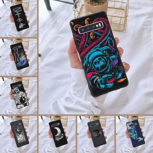 Back Cover For Samsung Galaxy S10 Plus 5G 10E Astronaut Space Star Skull Black Cool Phone Case Silicone For Samsung Note 10 Pro