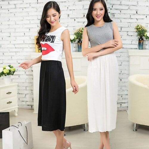 Women Half Slips Solid Casual Petticoat Skirt Knee Length Dress Lady Underskirts Vestidos Bottoming Skirts Underdress Sleepwears