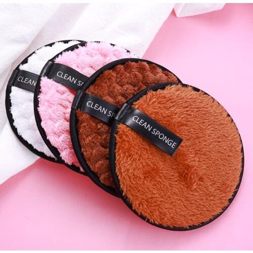 1 Pcs Reusable Makeup Remover Pads Cotton Wipes Microfiber Make Up Removal Sponge Pineapple Striped Puff Cotton Cleaning Tool