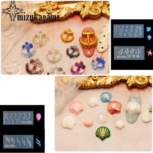 1pcs UV Resin Jewelry Liquid Silicone Mold Poker Icons Shell Geometry Resin Charms Molds For DIY Decorate Making Jewelry