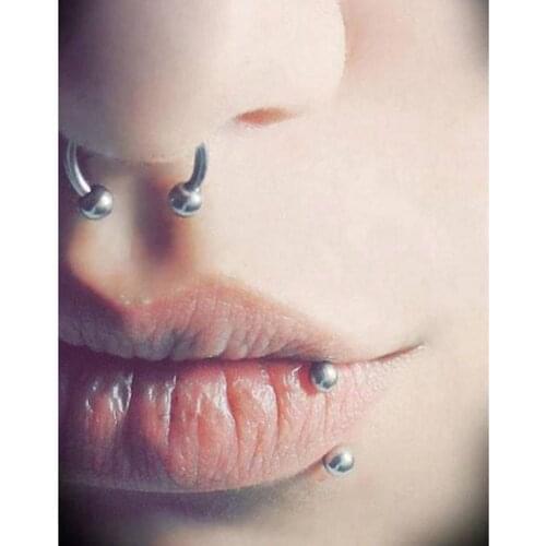 100pcs/Lot Body Jewelry -16g Surgical Steel Ear/Nose/ Lip/ Labret Ring Bar Lip Nipple Piercing CBR Horseshoes Sliver/Black/Gold