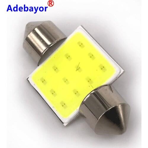 30PCS Festoon 31mm 36mm 39mm 41mm 12V C5W C10W LED COB White Bulbs For cars License plate Interior Reading Light 6500K 12SMD