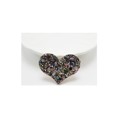 50pcs shiny heart Padded Patches Appliques For Clothes Sewing Supplies DIY Hair Bow Decoration free shipping