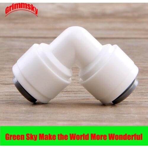 6 pcs/lot 1/4 inch to 1/4 inch OD tube L shaped water purifier fittings pneumatic