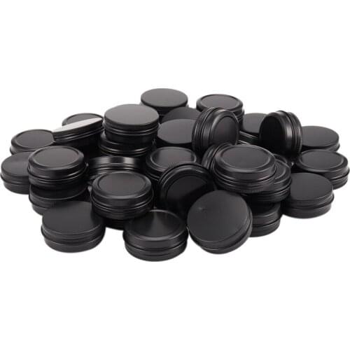 Aluminum Tin Cans - 40 Pack 1Oz / 30G Round Metal Tin Container Screw Top Cans Cosmetic Sample Containers Candle Travel Tins