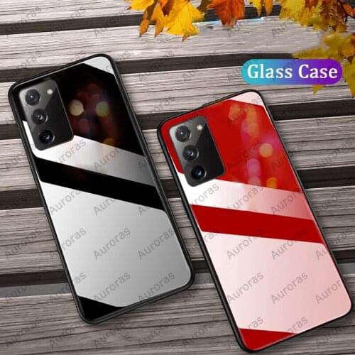Auroras For Samsung A03S A02S Tempered Glass Case with Soft Frame Shockproof Cover For Samsung Galaxy S21 S20 FE