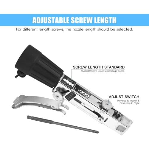 Automatic Chain Nail Gun Adapter Power Tool Drill Attachment Chain Nail Adapter With Screws Woodworking Tool Screwdriver Tape