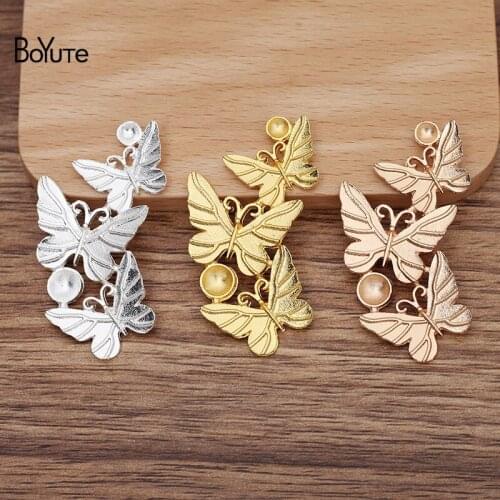 BoYuTe (10 Pieces/Lot) 26*49MM Metal Alloy Butterfly Materials Factory Supply DIY Handmade Jewelry Accessories