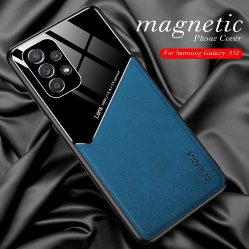 For Samsung a32 Case Leather Texture Car Magnetic Phone Case For Samsung Galaxy a32 a 32 a32 a326f Shockproof Back Cover Coque