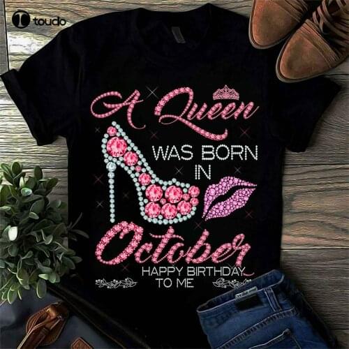 A Ween Was Born In October Shoe Diamond Tshirt Gift T-Shirt Birthday Girl