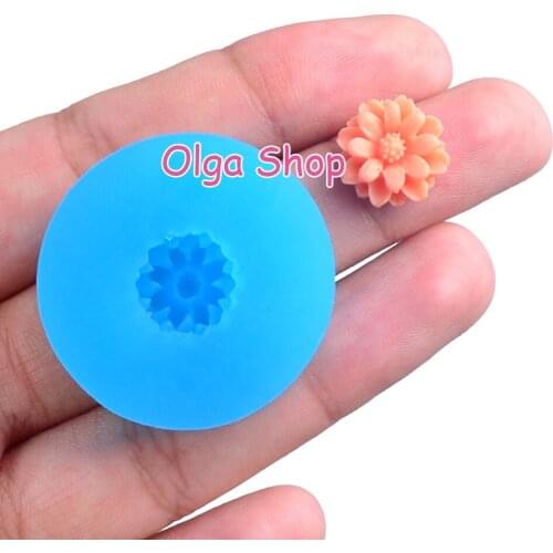 HYL355 11.1mm Flower Silicone Mold Fondant Cake Decoration Candy Resin Clay Earrings Necklace Craft Soap Candle FOOD SAFE