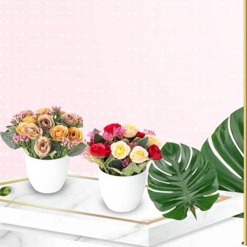 15 cm Artificial Matthiola Artificial Flowers Bouquet Cheap Fake Flowers Garden Bridal Wedding Party Decor Decoration With Pot