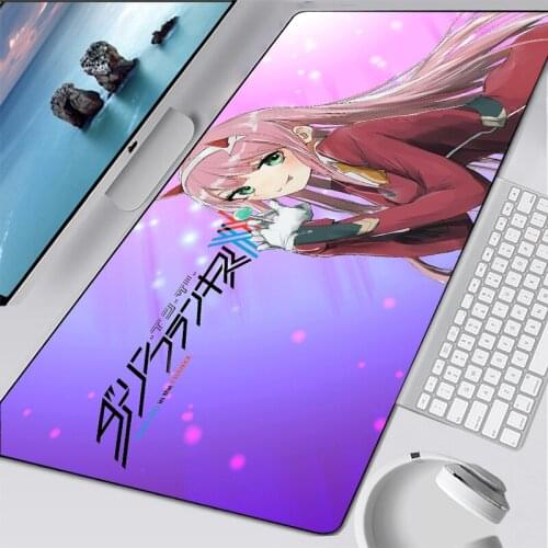 Anime Darling In The Franxx Sexy Girl Anime Mouse Pad Zero Two Gaming Mouse Pad Lock Desktop Gaming Desk Mat laptop mouse pad