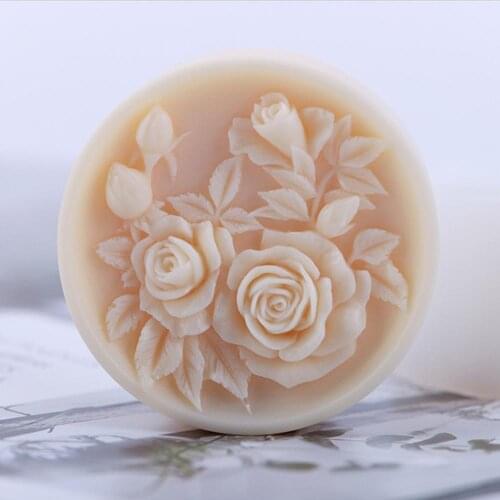 Round Shape Rose Soap Mold Rose Flower Soap Making Molds Silicone Soap Mold for handmade Soap Candle Wax Melt Cake Mould