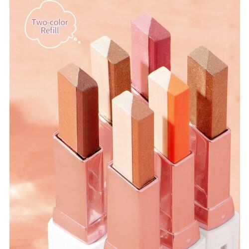 Lazy Eyeshadow Stereo Gradient Shimmer Double Color Eye Shadow Stick Waterproof Easy To Wear Eye Shadow Makeup Maquillaje