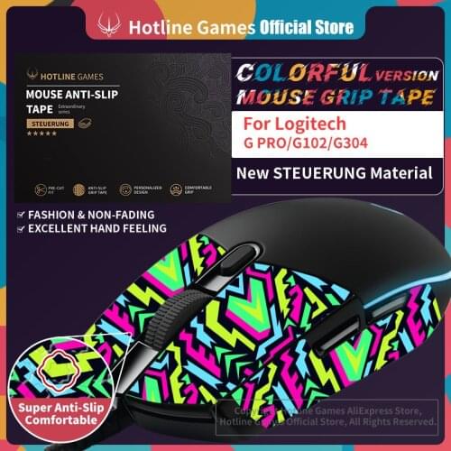 Hotline Games Mouse Grip Tape for Logitech G203,G305,G102,G304,G Pro Gaming Mouse Anti-slip Tape [Color-Aurora]