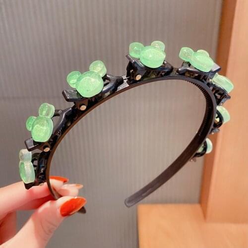 Cute Headbands For Kids Fashion Hair Hoop With Clips Multipurpose Princess Hairstyle Hairbands Colorful Hair Accessories
