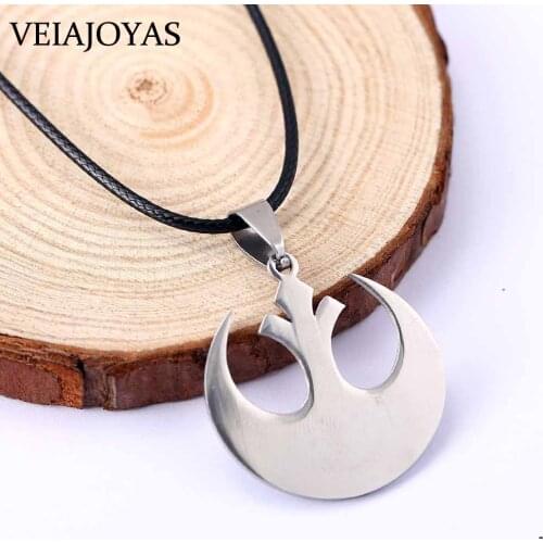 Stainless Steel Star Wers Necklace Rebel Alliance Lapel Pin Rebel Badge Emblem Pendant Necklace Lovers Necklace Movie Jewelry
