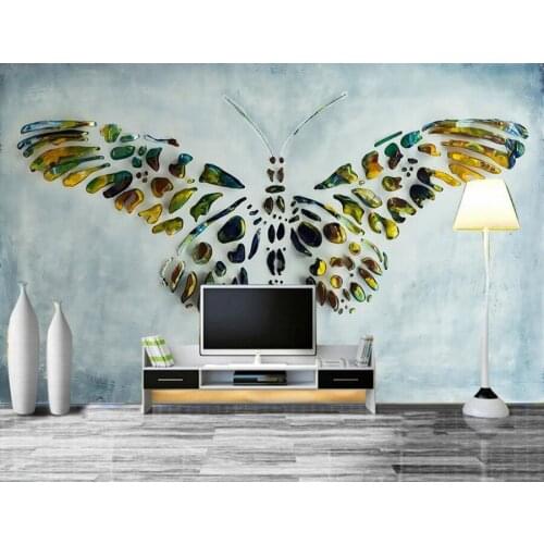 Custom 3D large mural,Beautifully colorful butterfly modern wallpaper,hotel living room sofa TV wall bedroom papel de parede