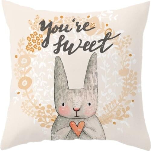 Easter Rabbit Sofa Bed Home Decoration Festival Rabbit Pillow Case Cushion Cover Easter Decoration Home Decorative Pillow #007