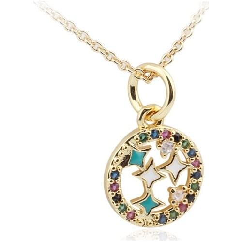 Peach Heart, Devils Eye, Star, Necklace Pendant, Best Gift for Women, Micro-Set Zircon