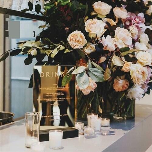 Wedding Menu Stand Hotel Shop Signage Plate Acrylic Gold Table Name Board Welcome Signage Personalized Name Sheet Custom Letter