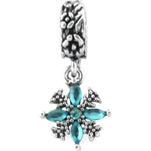 Silver Plated Snowflake Charms Bead Fit Pandora Charm Bracelets DIY Jewelry Making For Women,SPP152