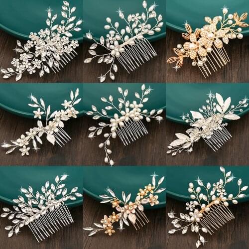Comb Hair Accessories For Women Wedding Accessories Pearl Rhinestone Flower Bridal Hair Jewelry Womens Accessories Head Jewelry