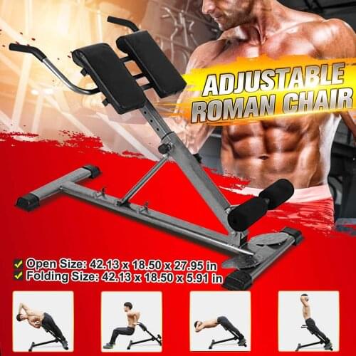 Adjustable Roman Chair Sit Up Benches Folding Waist Abdominal Muscle Trainer Home Gym Fitness Equipment Push Up Dumbbell Rack
