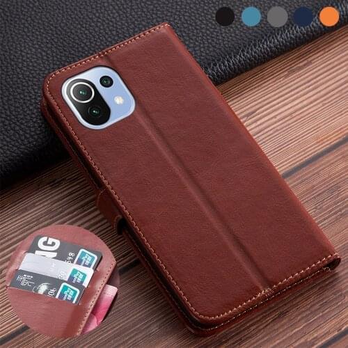 Luxury Flip book leather case on For Xiaomi Mi 11 Lite Cover Mi 11 Lite 11lite case on For xaomi mi11 lite light phone cover