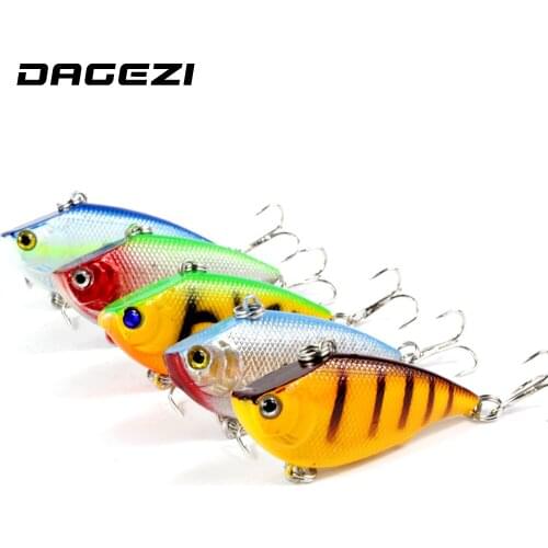 DAGEZI 5pcs/lot VIB fishing lure hard bait with ball inside ice sea fishing tackle swivel jig wobbler lure 5.5cm/7g