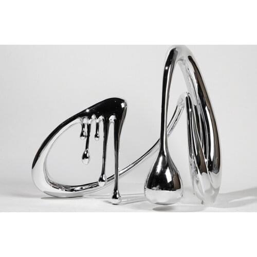 Modern Abstract Fluid Electroplating Ornaments For Home Hotel Sales Office Living Room Creative Resin Crafts Decorations Statue