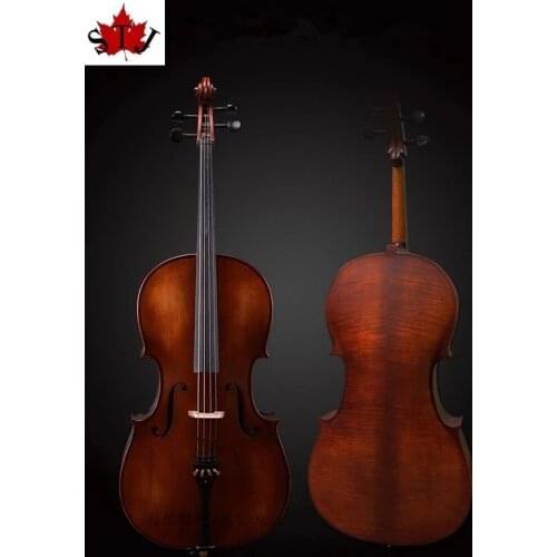 Hand Made Strad Style 4/4 Cello Old Spruce Top Flame Maple Wood Back