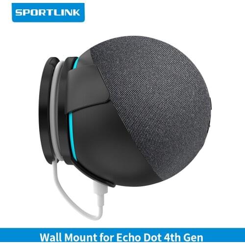 For Amazon Alexa Echo Dot 4th Generation Outlet Wall Mount Holder Stand Hanger Space-Saving Solution Hide Messy Wires on Bedroom