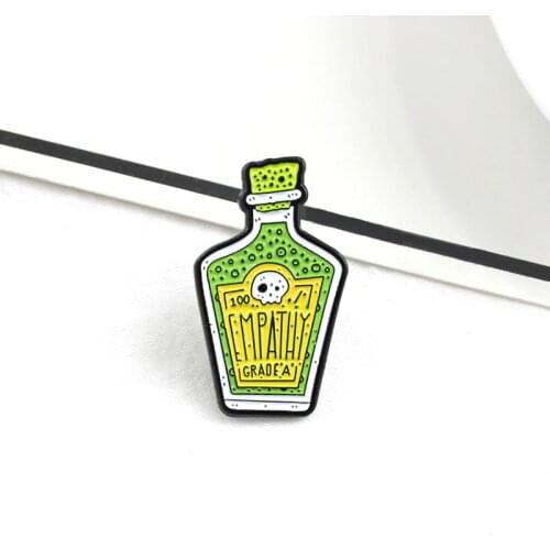 Magic medicine bottle Brooch Child Cute Fun Brooch Jewelry Gift Green Backpack Clothing"Empathy Grade A "