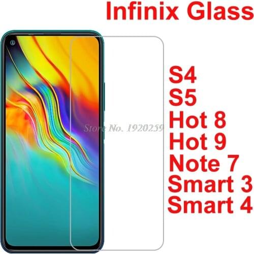 Tempered Glass For Infinix Hot 8 9 Lite Play Pro Protective Film Infinix S4 S5 Pro Note 7 Lite Smart 3 4 Plus Screen Protector